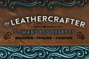 怀旧经典皮革真皮图层样式 The Leathercrafter – Smart PSD