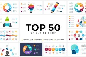 Top50信息图表插图幻灯片模板设计素材 Infographics – Shop Best Sellers