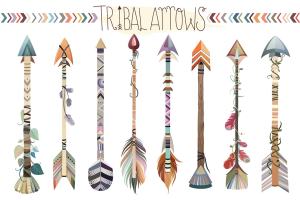 原始部落独特箭头矢量png，jpg素材集  Tribal Arrows Vector PNG, & JPG Set
