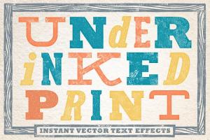 老式印刷效果文本图层 Under-inked Print Styles