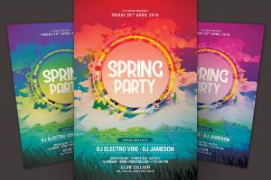 春季聚会派对海报传单模板 Spring Party Flyer Template