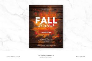 秋季节日活动派对传单模板V.2 Fall Festival Flyer Vol.2