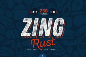 手工制作英文字体大礼包[238款优质字体] Zing Rust