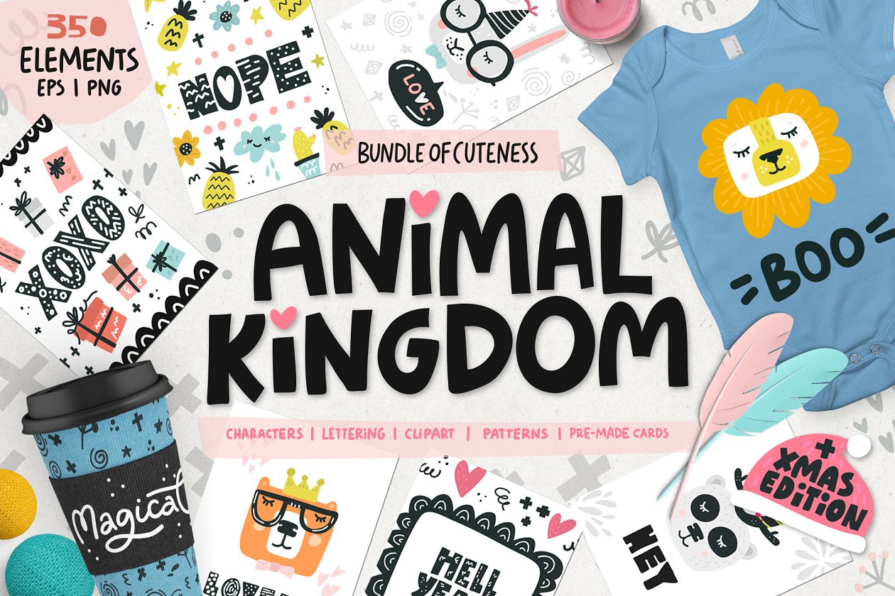 动物王国可爱手绘插画 Animal Kingdom – Nursery Art