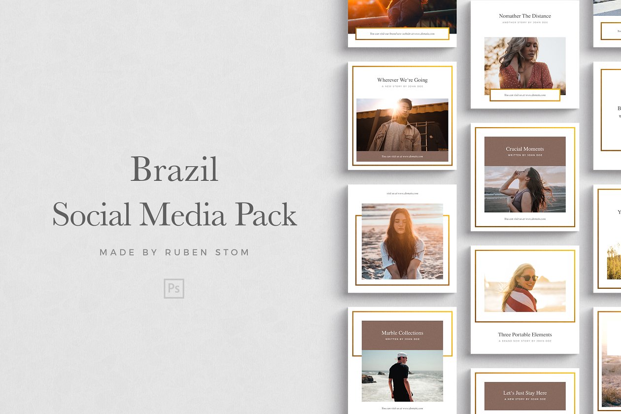 旅行主题社交媒体贴图模板 Brazil Social Media Pack