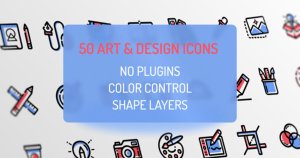 50款信息图表动态图标AE模板 Design and Art Icons