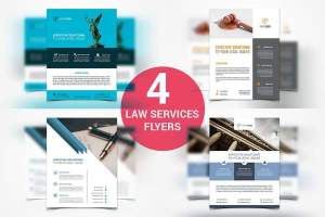 律师事务所和法律服务传单模板