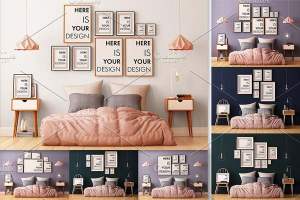 8组温馨舒适的卧室海报模型