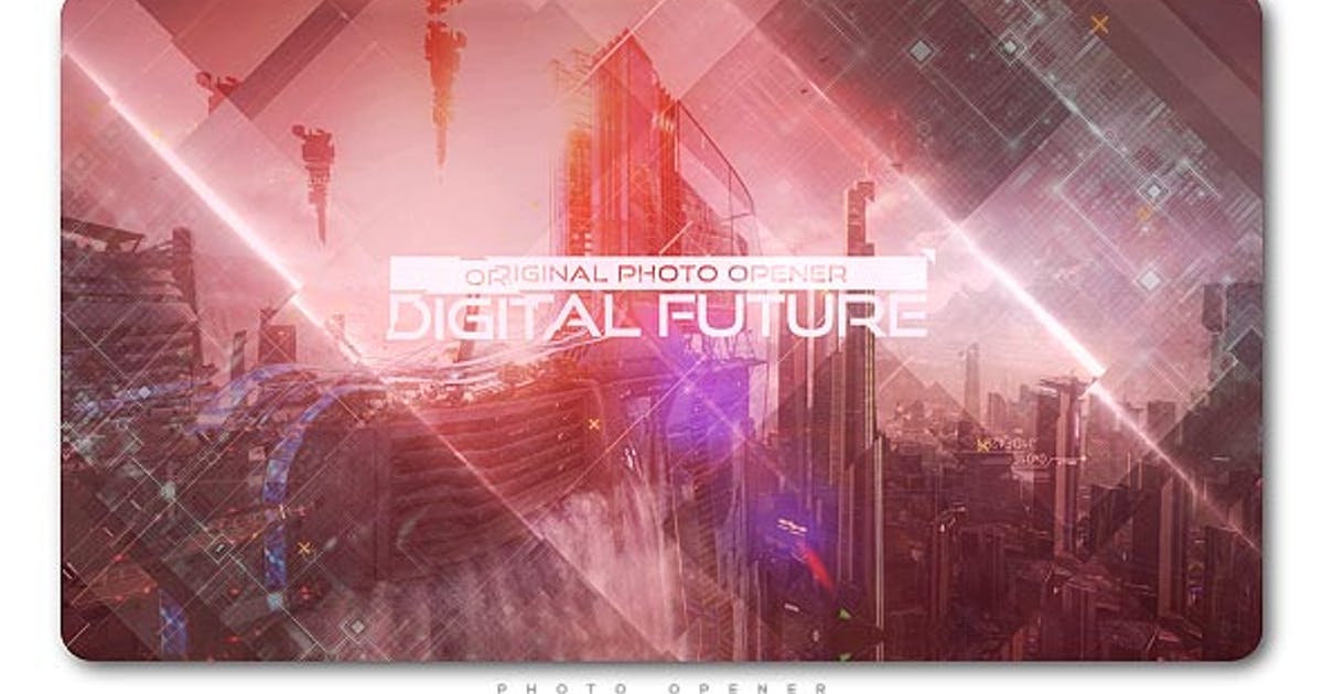 未来科技感视频开场动画AE模板 Digital Future Photo Opener