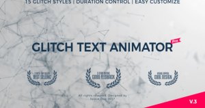 信号故障字幕标题特效PR模板 Glitch Text Animator PRO