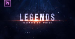 金属镜面火花特效电影预告片字幕标题PR模板 Legends Blockbuster Title