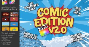 Youtube短片标题漫画特效视频素材包v2[for FCPX] The YouTuber Pack – Comic Edition V2.0 – Final Cut Pro X