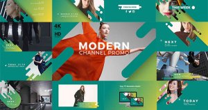 动感现代时尚节目预告开场动画AE模板 Modern Channel Promo v2