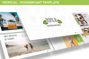 热带夏季旅行主题PPT演示模板 Tropical – Powerpoint Template