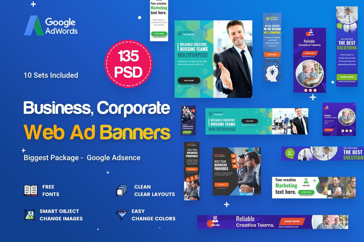 150款多用途商业商务类型Banner广告PSD模板 Multipurpose, Business Banners Ad – 150 PSD