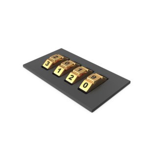 数字密码金属锁3D模型 2019 Code Lock