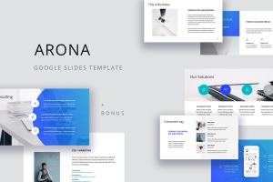 互联网初创企业适用的谷歌幻灯片模板 ARONA  Google Slides Template +Bonus
