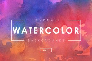 手工绘制多彩抽象水彩背景纹理Vol.3 Handmade Watercolor Backgrounds Vol.3