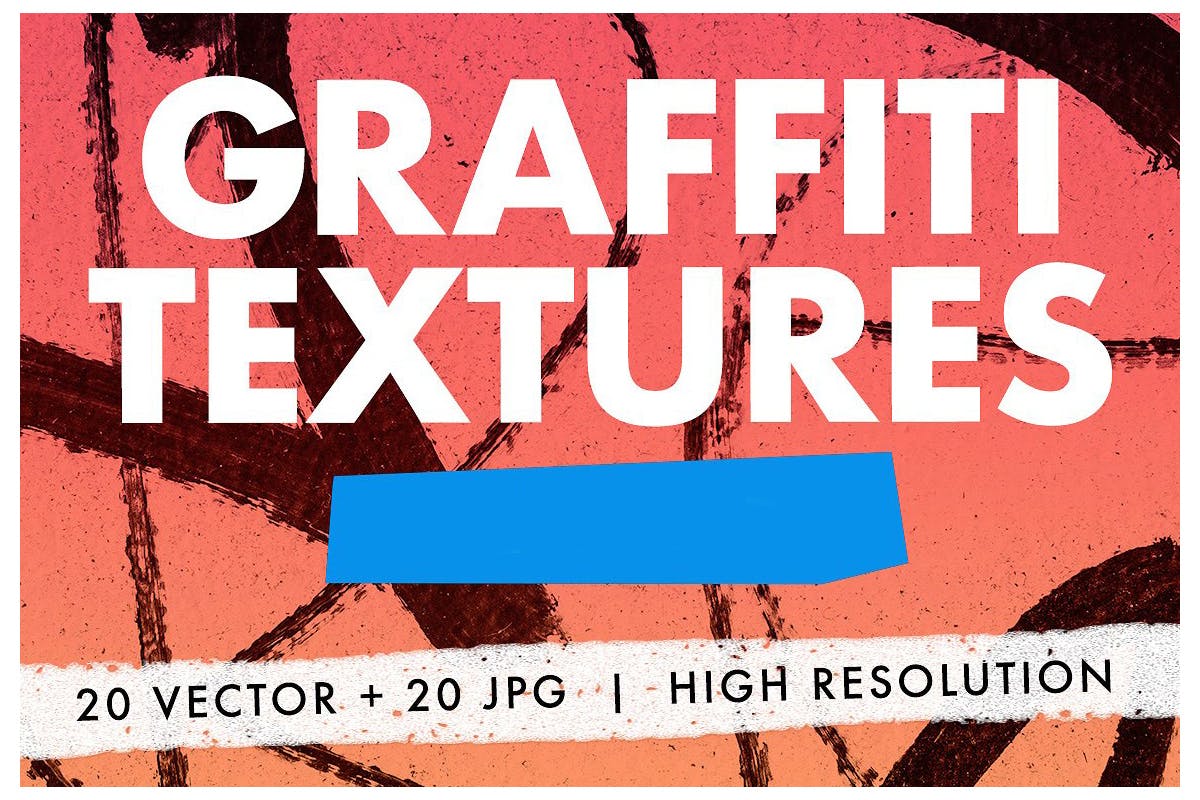 20种街头涂鸦艺术纹理 20 Graffiti Textures – Vector & JPG