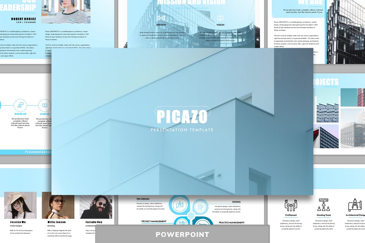 建筑设计策划投标PPT幻灯片模板 Picazo – Architecture Powerpoint Template