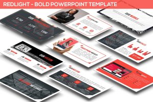 企业对外宣传介绍PPT幻灯片设计模板 Redlight – Bold Powerpoint Template