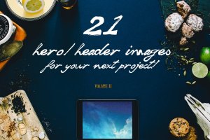 21组多元素食物/旅行/时尚/化妆/摄影主题样机合集 21 Hero/Header images
