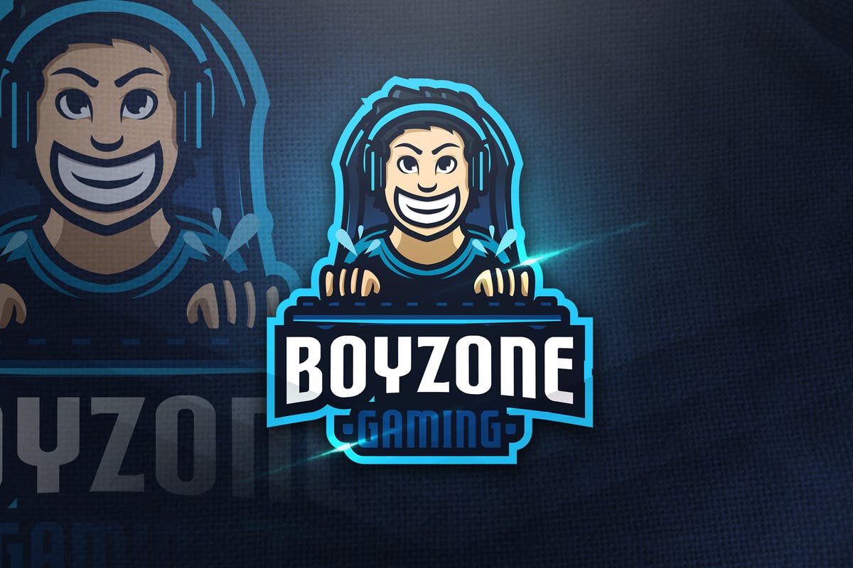男生游戏卡通形象Logo模板 Boyzone Gaming – Mascot Logo