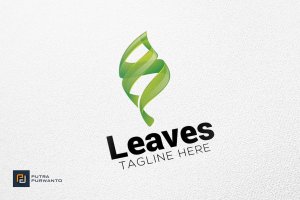 树叶叶子图形创意Logo设计模板 Leaves – Logo Template