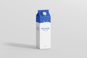 果汁/牛奶纸盒包装盒样机 Juice / Milk Mockup – 1L Carton Box