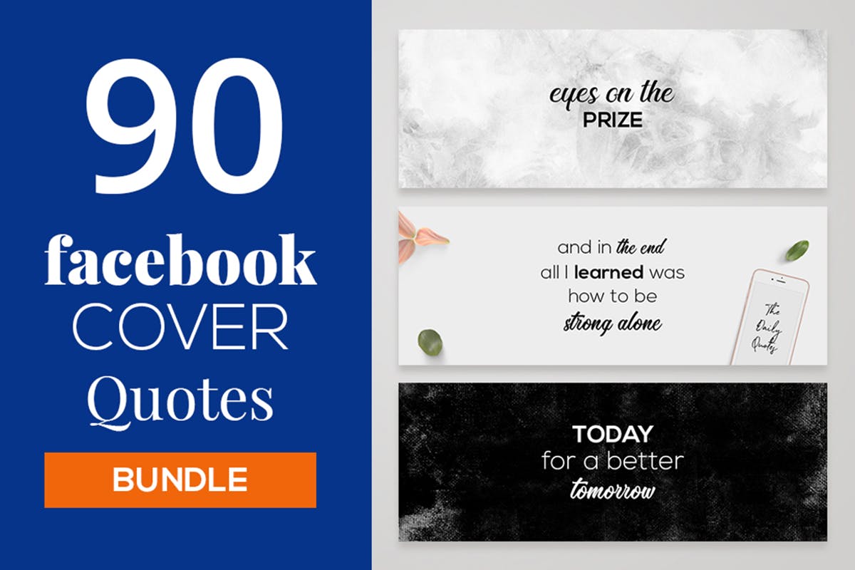 90款Facebook封面设计引语模板合集 90 Facebook Cover Quotes Bundle