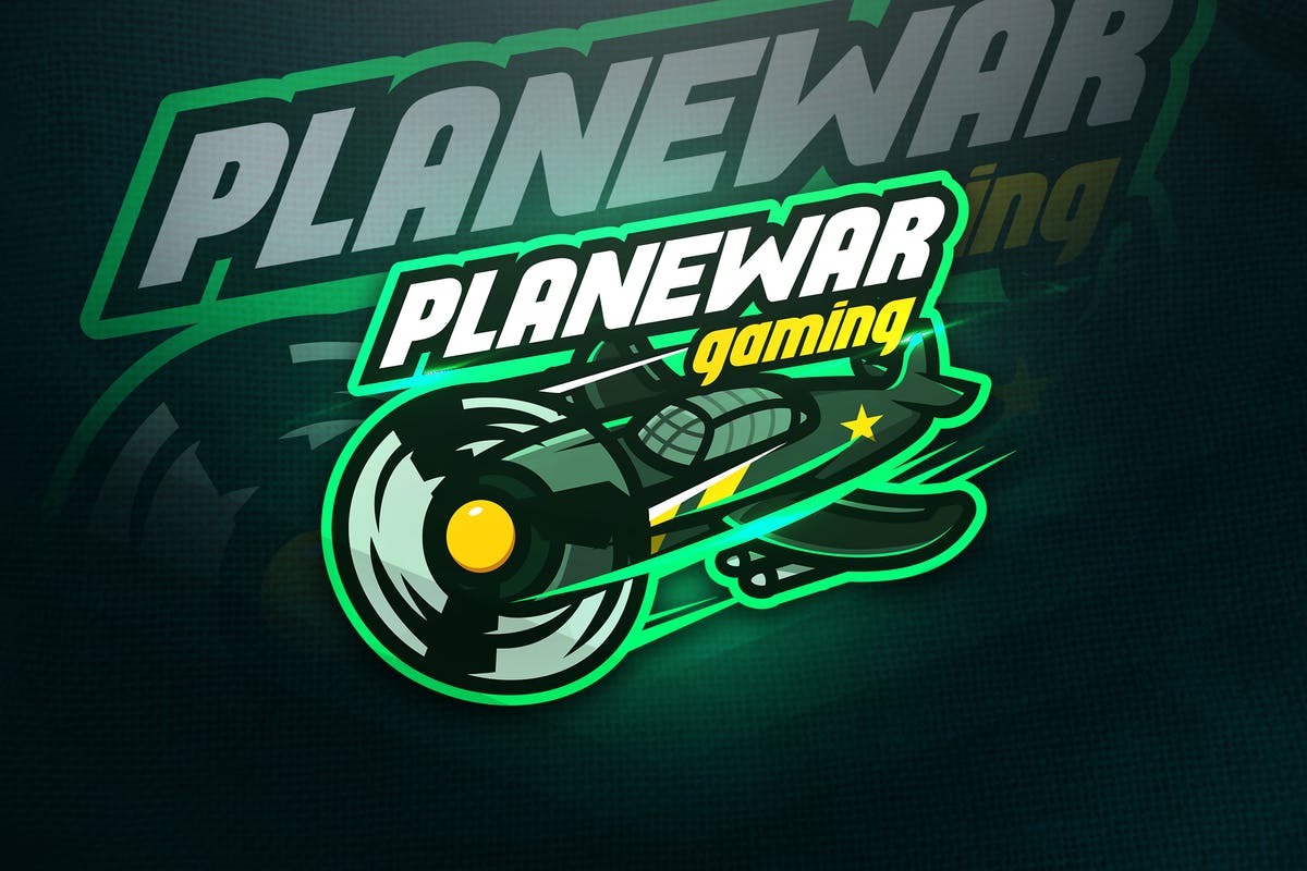 战斗机电子竞技游戏战队队徽Logo模板 Planewar Gaming – Mascot & Esport Logo