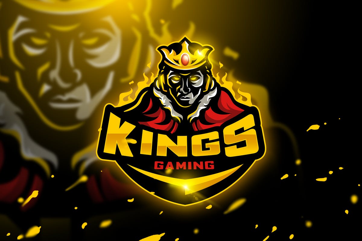 游戏俱乐部卡通形象Logo模板 Kings Gaming – Mascot & Esport logo