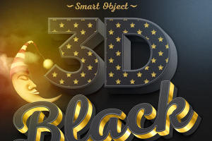 3D效果的文字和LOGO合辑下载 15 3D Black and Gold Text and Logo Mockup [psd]