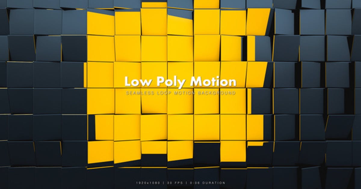 黑色黄色方块低聚运动高清背景视频2 Low Poly Motion Black 2