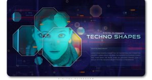 高科技几何图形幻灯片特效AE模板 Techno Shapes Digital Slideshow