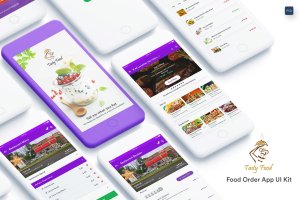 大众点评美团美食点餐手机APP应用UI套件 Tasty Food-Online Food Order Mobile App UI Kit