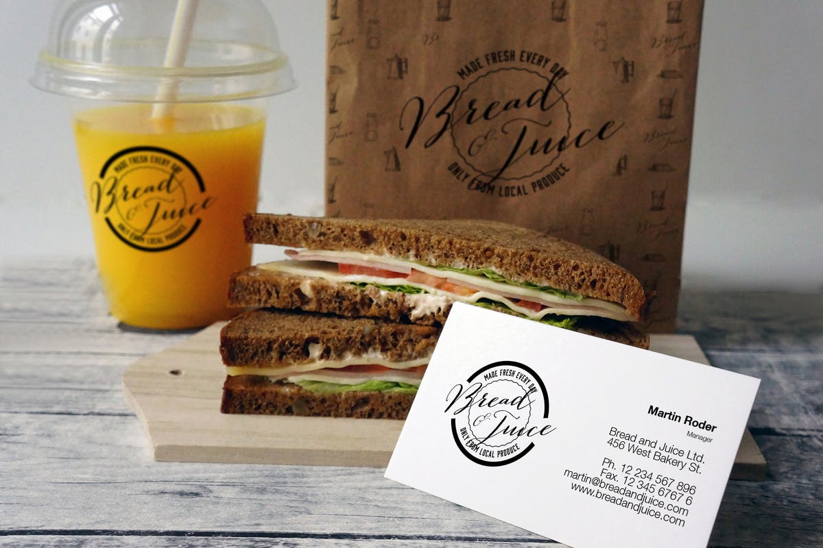 咖啡馆品牌VI设计样机模板 Sandwich Cafe Mockup