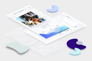 智能家居APP应用音乐播放界面模板 Smart Home Music Mobile Ui v.3
