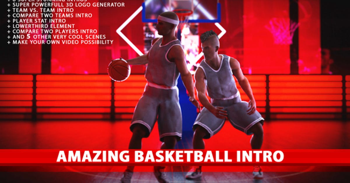 魅力篮球体育节目片头AE模板 Amazing Basketball Intros