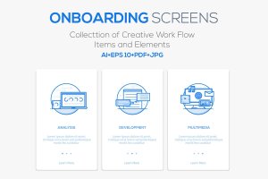 15款现代设计风格APP应用启动页引导设计模板 15 Onboarding Screens for App