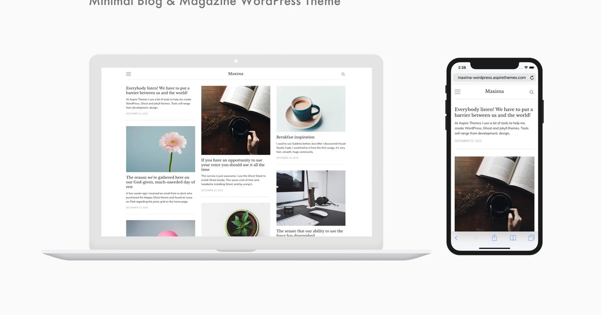 极简主义风格博客杂志WordPress主题 Maxima – Minimal Blog & Magazine WordPress Theme