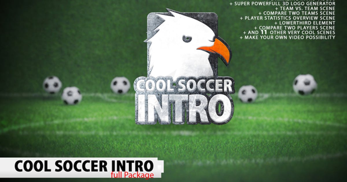 足球体育竞技直播节目片头AE模板 Cool Soccer Intro