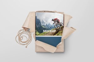 软封面图书包装拆封样机模板 Softcover Book Mockups