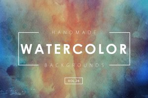 手工绘制多彩抽象水彩背景纹理Vol.26 Handmade Watercolor Backgrounds Vol.26