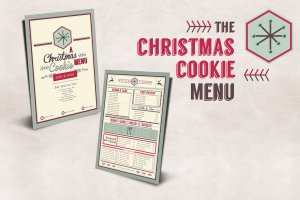 圣诞节节日曲奇饼干价格表单菜单设计模板 Christmas Menu