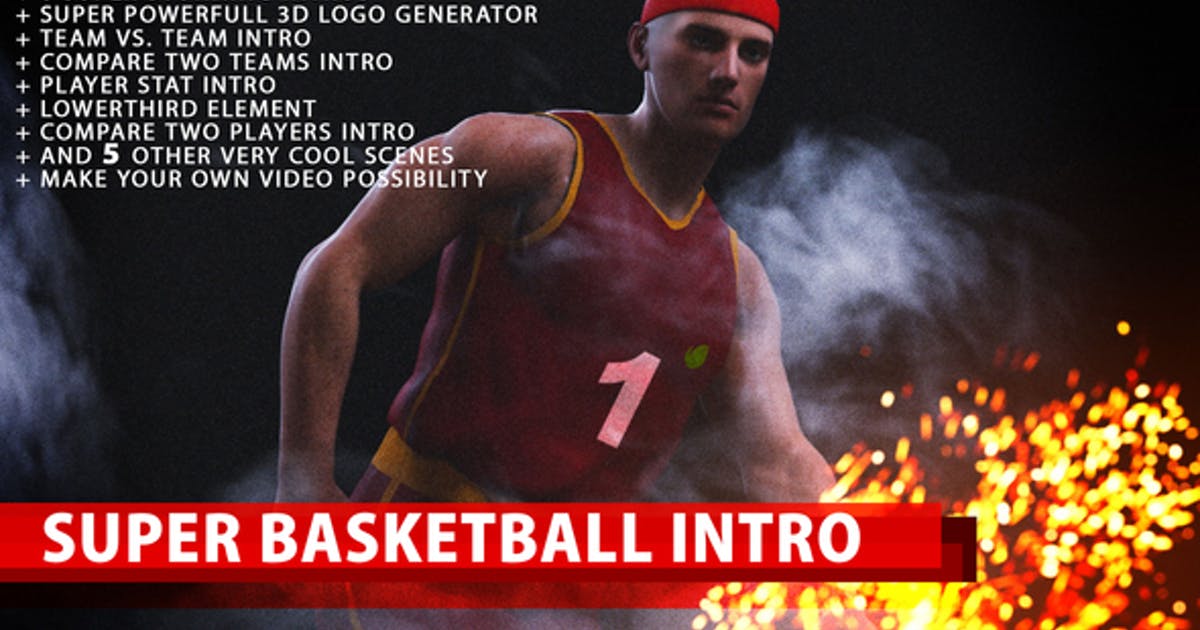 超级篮球体育竞技节目片头AE模板 Super Basketball Intro