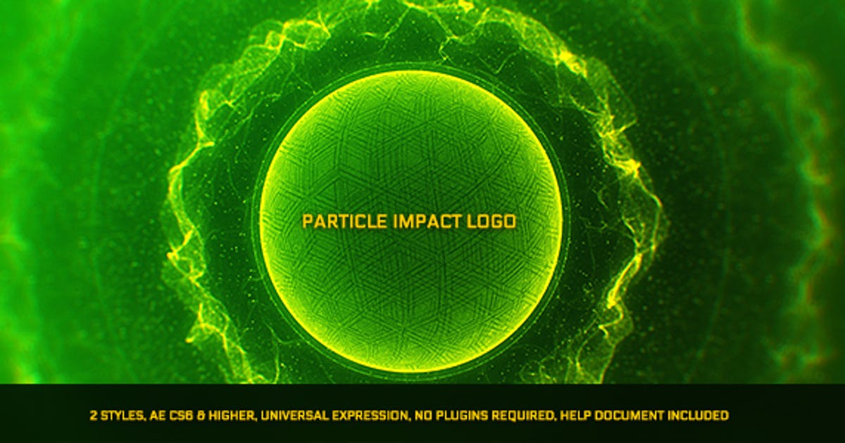 粒子碰撞动画特效Logo标志演示AE模板 Particle Impact Logo