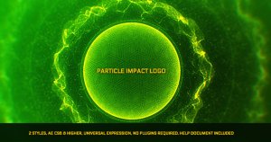 粒子碰撞动画特效Logo标志演示AE模板 Particle Impact Logo