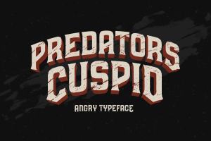 刮痕纹理效果复古海报字体 Predators Cuspid font