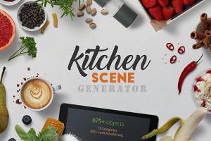 Kitchen Scene Generator–高品质的厨房场景样机下载 9.42 GB[psd,png]